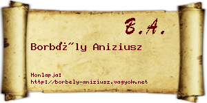 Borbély Aniziusz névjegykártya
